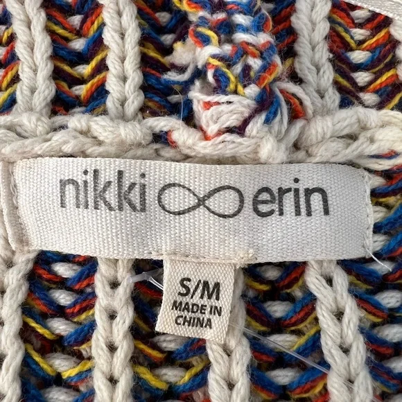 Long SWEATER w/hood - Multi-color Cotton knit - SALE! - Picture 6 of 16